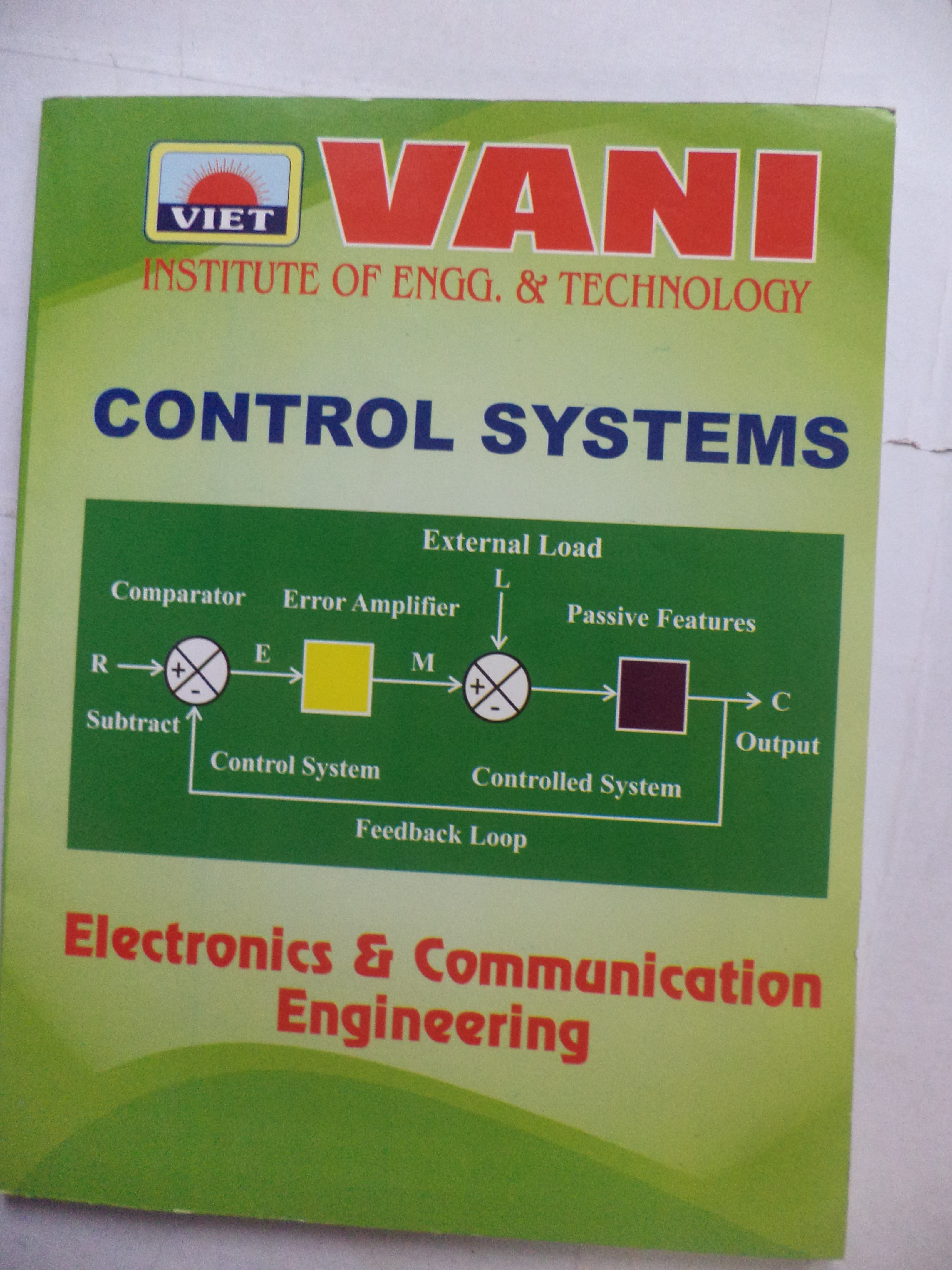 VANI Institute of engg. and technology Control Systems Electronic and communication engineering