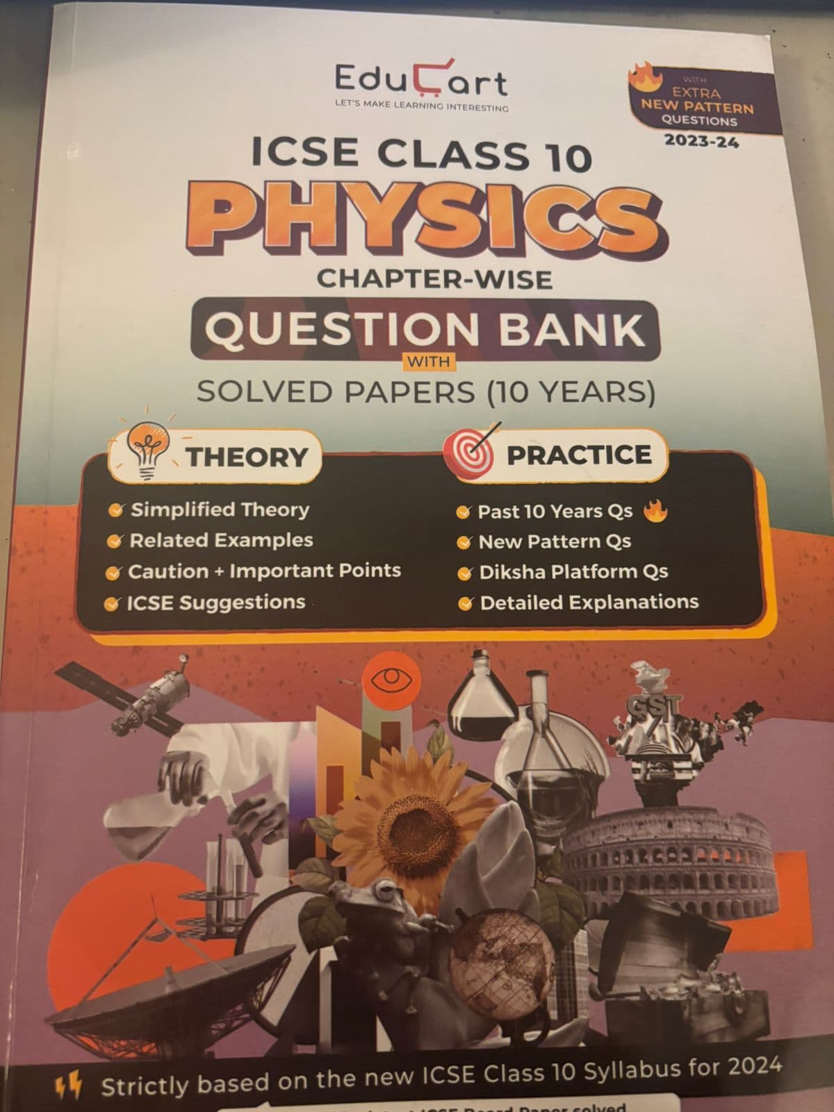 Educart ICSE Class 10 Physics Chapter-wise Question Bank with Solved Papers (10 years)