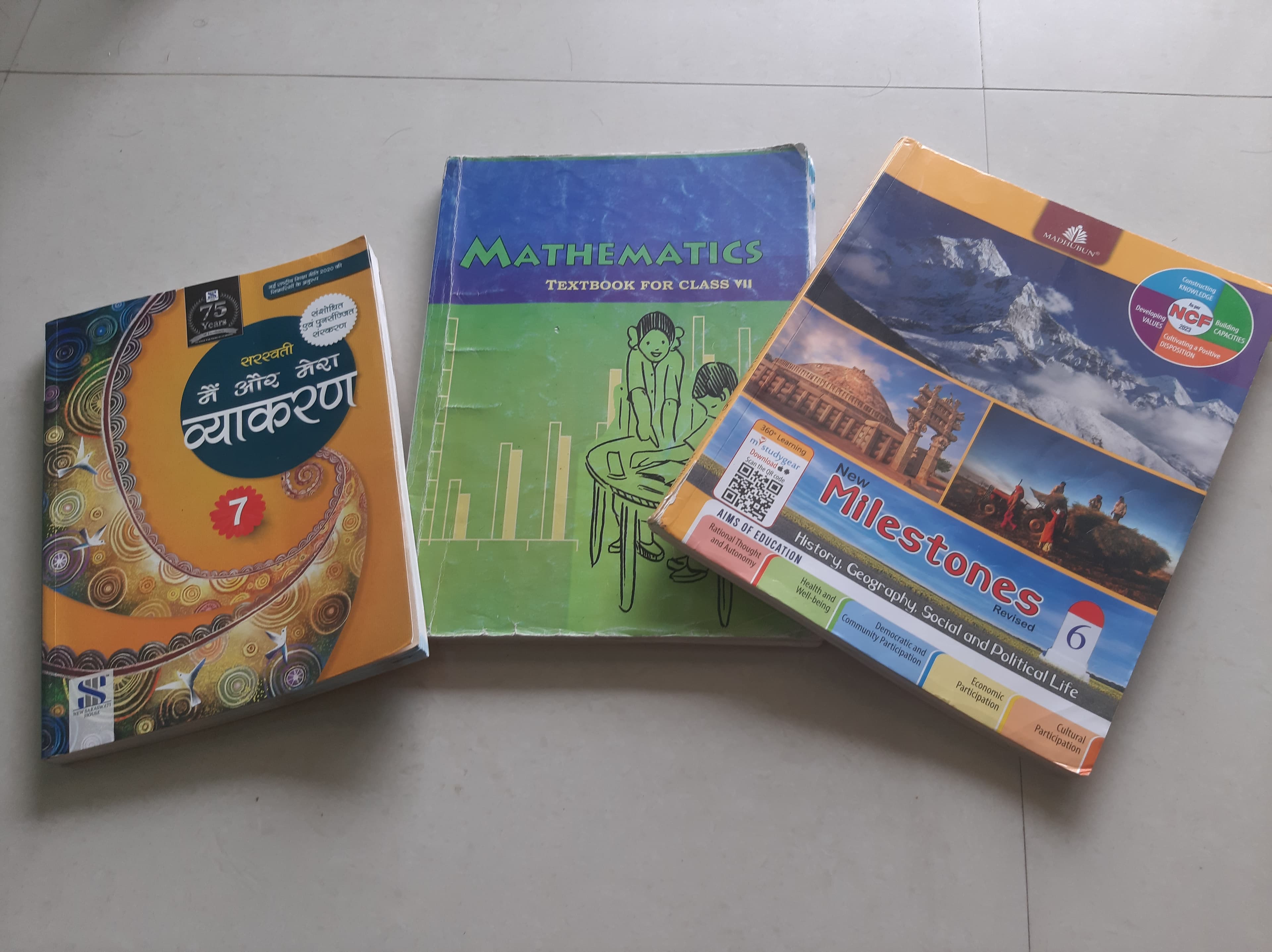 Math, his, geo, civics, hindi, hindi grammar combo for 7